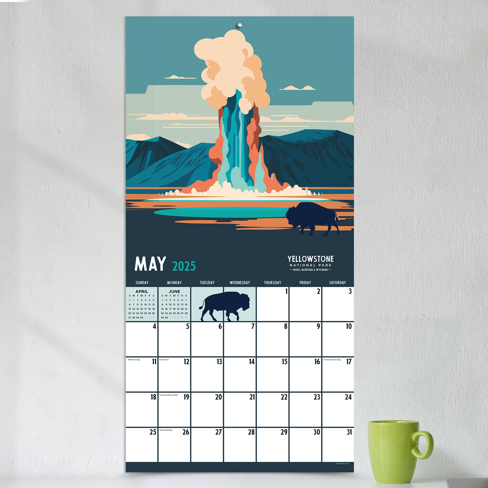 TF Publishing 2025 National Parks Art Wall Calendar